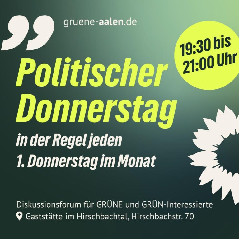 Politischer Donnerstag: Mitreden. Mitdenken. Weiterdenken.